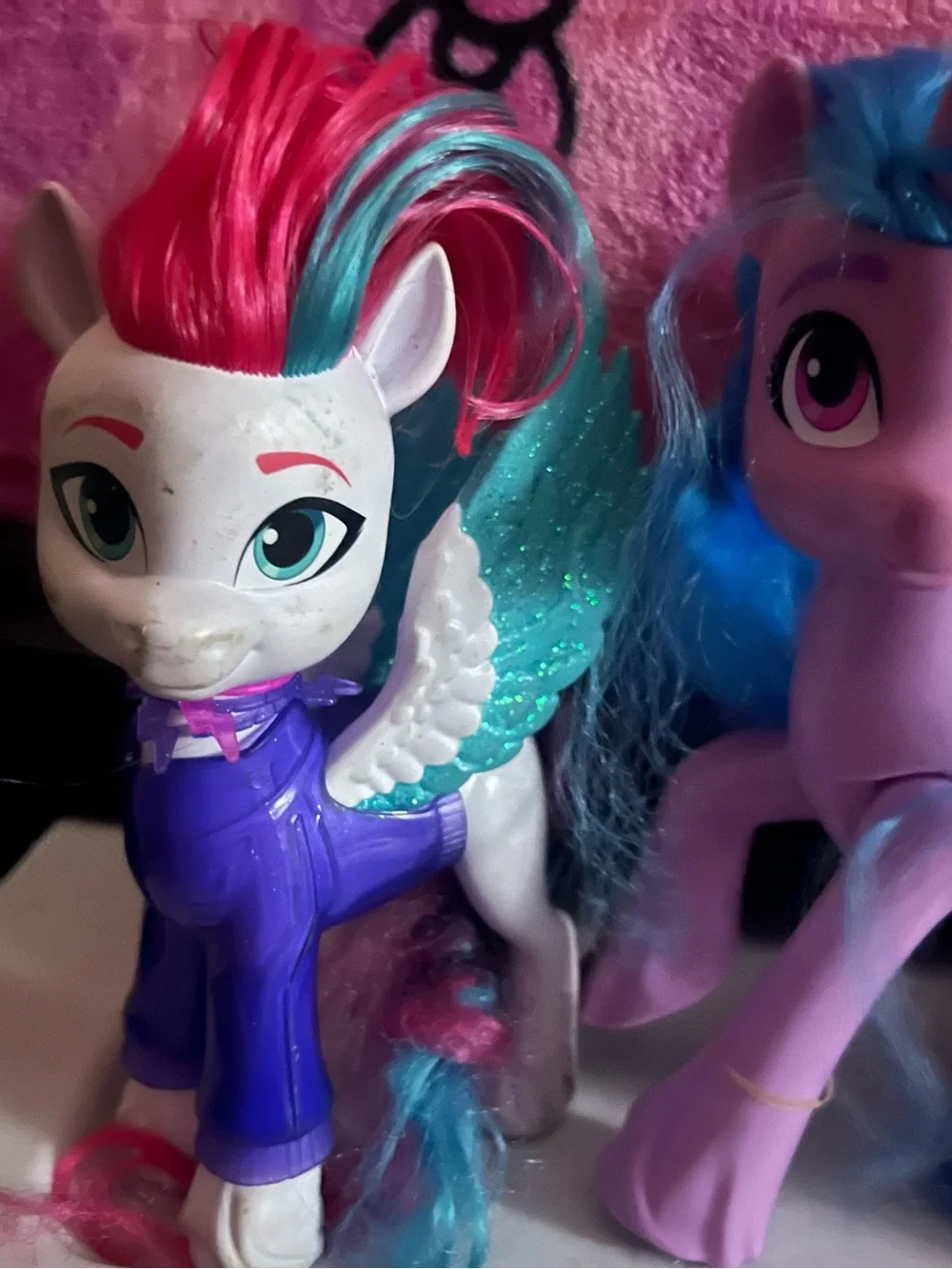 Purple Unicorn Toy Figure with Blue Mane - Kids Toy